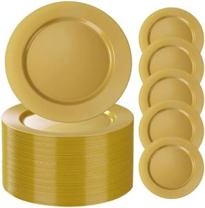Goodluck 100 Pack 12 Inch Gold Plastic Charger Plates