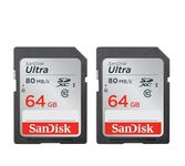Sandisk Ultra 64GB 2‑Pack SDHC UHS-I Class 10 Memory Card