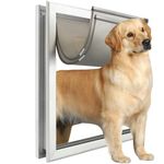 Dog Door, Doggy Door with Double Flaps, XL Dog Door with Automatic Closing System for Energy Efficient, Extra Large Dog Door with Steel Frame&Lockable Panel, Extreme Weather Dog Doors for Door/Wall