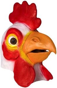 Forum Novelties Men's Deluxe Adult Latex Chicken Mask (Item May Vary from The Image on site) - red - One Size fits Most