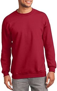 JustBlanks Fleece Sweatshirt for Men Tall Men’s Sweatshirt Crewneck Sweatshirt Relaxed-Fit Pullover Sweatshirt - Red - 3XLT