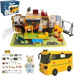 Gondola 47 Pieces Play House Playset - Kids Pretend Play STEM Learning, Transforming School Bus with Figurine, Children Amusement Toddler Toy, Christmas, Birthday Gift for Girls and Boys 3+ Years Old