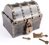 Leadtex Kids Pirate Treasure Chest Plastic Pirate Vintage Treasure Box,Bronze.