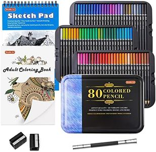 Shuttle Art 80 Colours Professional Colouring Pencils, Soft Core Coloured Pencil Set with 1 Colouring Book,1 Sketch Pad, 2 Sharpener, 1 Pencil Extender, Perfect for Artists Adult Beginners Drawing