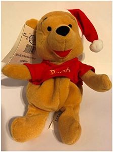 Disney Store Mini Bean Bag Santa Pooh 8"