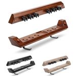 GoSports Wall Mounted Pool Cue Stick Holder - Holds 6 Cues and 2 Triangle Racks - Multiple Colors Available