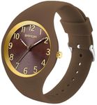 findtime Ladies Watches UK Waterproof Watches for Women Womens Watch Large Face Sports Watch with Soft Silicone Strap Girls Watches for Teenager Nurse Watch with Secondhand, Brown