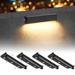 Kwinmyso 4-Packs 3W 7 Inch LED Hardscape Paver Lighting,12V AC/DC Low Voltage Retaining Wall Lights,LED Landscape Lighting,2700K Soft White Outdoor Step Light,50,000 Hours Lifespan-Black