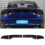 RAZPOY for Charger Tail Light Lamp Covers, Smoked Rear Light Guards Compatible with 2015-2024 Dodge Charger Exterior Accessories, ABS Smoke Black