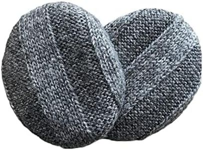 Sprigs Soft Knit Earbags Earmuffs For Winter Women, Bandless Ear Warmers, Fashion Ear Muffs (Salt & Pepper Gray, Large)