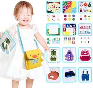 BIQIQI Busy Board para Niños Pequeños, Libro de Actividades 12 en 1, Libro Ocupado Montessori para Niños Pequeños de 1 a 3 años, Libro Sensorial de Fieltro, Tabla de Actividades portátil