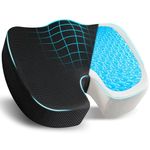 EcoNour Coccyx Cushion | Memory Foam Pain Relief Cushion for Back Support | Sciatica Tailbone Pain Relief | Anti-Slip Gel Orthopaedic Ergonomic Cushions for Office Chair (Seat Cushion with Gel)