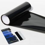 VT Supplies 30 x 200cm Dark Smoke Tint Film For Headlights Tail light Car + Squeegee Tool