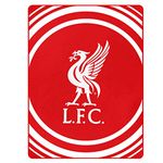 L.F.C Official Liverpool Football Crest Fleece Blanket Throw for the Home or Car (100% Polyester & 125cm x 150cm)