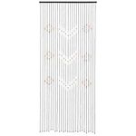 Navaris Beaded Curtain For Doorways - Boho Curtains For The Home - Patterned Beads For Doorways - Bamboo Curtain - 200 x 90cm / 90 x 35.4 inches - With Pattern