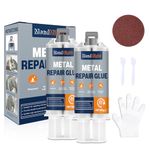 Metal Repair Glue, 2 Pack 160g Professional Grade Metal to Metal Glue Heavy Duty for Metal, Plastics and Ceramics, High-Temperature Heat Resistant Epoxy Glue for Welding Steel, Aluminum, and DIY Craft