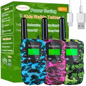 Rechargeable Walkie Talkies for Kids, Toys Gifts for Girls Boys, Kids Games Outdoor Toys for Ages 4-8-12, Built-in Flashlight, Birthday Gifts for 3 4 5 6 7 8 9 10 Year Old Girl Boys