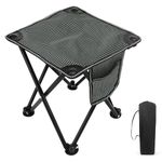 Matekxy Camping Stool Portable Folding Samll Chair Camp Stool for Camping Fishing Hiking Gardening and Beach, Upgrade Thicken Camping Seat with Carry Bag-Grey