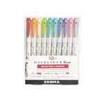 Zebra Pen MILDLINER Dual Tip Brush Pens, Felt Tip Pens For Adults, Bullet Tip & Brush Tip Colouring Pens For Style & Convenience, Double Ended Mildliner For Adult Colouring, Soft & Mild Colours, 10pk