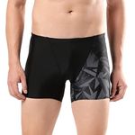 Speedo Men's Endurance 10 Hyperboom V Cut Aquashort - Black & Oxid Grey