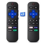 [2 Pack] Replacement Remote for All Roku TV, Compatible with TCL TV,Onn,Insignia,Jvc,Hisense, Philips, Sharp, Element, RCA Smart TVs