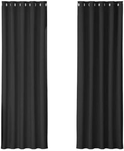 Artiss Set of 2 Blackout Curtains, 180 x 213cm Thermal Blockout Window Curtain Blocking Drapes Room Darkening Windows Treatments for Bedroom, Shading Panel Stainless Steel Eyelet Black