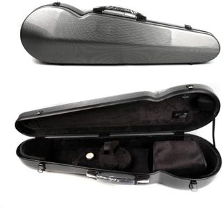 Vetimobato Carbon Fiber Violin Case 4/4 Full Size Strong light Hard Shell Violin Case with Back Strap & 2 Bow holder & accessory pocket Violin Box ca. 1.7kg (Black small pattern)