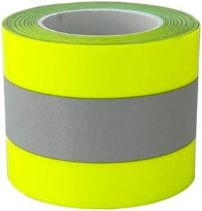 JINBING High Visibility Reflective Heat Transfer Vinyl Iron On Tape for Clothing 5cm x 5m (Yellow-Silver)