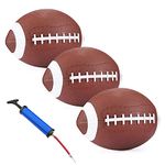 HAGAVALA Mini Footballs for Kids, 3 Packs 7.5 in, Child's American Football Soft and Extra Grip, Sports Inflatable Balls, Brown (Pump Include)