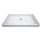 DreamLine SlimLine 36 in. D x 48 in. W x 2 3/4 in. H Center Drain Single Threshold Shower Base in White, DLT-1136480