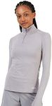 TCA Women's Lightweight Fusion QuickDry Long Sleeve Half-Zip Running Top - Pigeon Gray, X-Large