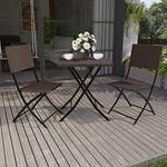 Garden Vida Capri 2 Seater Rattan Bistro Set Outdoor Garden Patio Balcony Furniture 3 Pcs (Brown)