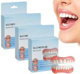 Silicone Reline Denture Set, Denture Set, Denture Silicone Reline Kit, Tooth Repair Kit, Soft Denture Reline Kit, Veneers Snap in Teeth Teeth Comfort Fit (3PC)