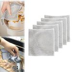 STOLENBAND Kitchen Towel Multipurpose Wire Dishwashing Scrubber for Utensils Multipurpose Dishwashing Easy Rinsing Reusable Wire Cleaning Supplies for Kitchen, Sinks,Pots (Pack of 5)