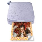 HP Sprocket Portable 2X3" Instant Wireless Photo Color LED Printers (Lilac) Print Pictures On Zink Sticky-Backed Paper From You, Gray