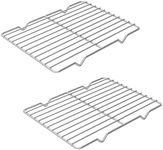 Linkidea Metal Grate Cooling Rack Pack of 2, Stainless Steel Baking Cooling Rack Rectangle 8'' x 10'', Oven Safe Grid Wire Racks for Roasting Disposable Pan