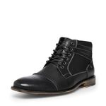 Steve Madden Men's Jotter Combat Boot, Black Leather, 11 UK