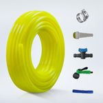 Zetgo 3/4 Inch 30 Meters Light Weight Heavy Duty Durable and Flexible Pvc Watering Hose Pipe with Nozzle Sprayer,Adapter,Conector and Clamps for Home Garden, Car Washing & Pet Bathing