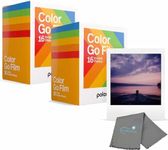 Go Color Film, 32 Photos, 2 Double Packs, Compatible with Polaroid Go Camera, Instant Color Film for Instant Camera, with a Lumintrail Cleaning Cloth