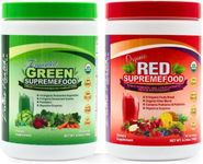 Divine Health Dr. Colbert, MD Superfood Package | 30 Servings of Green Supremefood & Red Supremefood 14 Organic and Fermented Green Vegetables and Grasses | 8 Organic Fruits