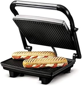 Nova NGS 2449 1000 Watt Panini Sandwich Grill Maker (Black/Grey), Plate Dimensions - 25.3 cm's Length / 17.8 cm's Width