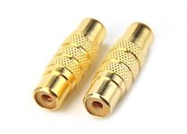 Devinal Professional Metal RCA Female to Female Coupler Adapter Gold Plated RCA A/V Joiner Gender Changer Video Audio Coupler Converter (2 Pack)