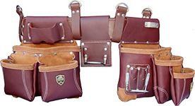 ZAKCO PRO-21 Genuine Grain Leather Multi Pockets Construction Tool Rig, Carpenters Tool Belt & Pouches, Framer’s, Handyman, Roofer’s Leather Tool Belt
