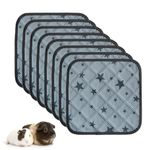 RIOUSSI Guinea Pig Cage Liners, Absorbent Washable Reusable Guinea Pig Fleece Bedding. Star Print, 30x30cm, 8 Pack