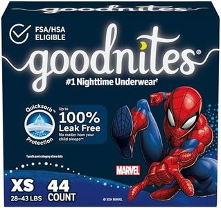 Goodnites Boys' Nighttime Bedwetting Underwear, Size Extra Small (28-43 lbs), 44 Ct (2 Packs of 22), Packaging May Vary