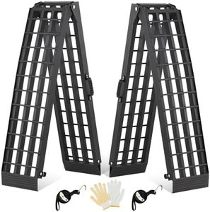 gardhom 2PCS 7.5' Heavy Duty Ramps 3000lbs Capacity Aluminum Folding Loading Ramps with Handle Truck Ramps for ATV UTV Pickup Motorcycle Dirt Bike Lawn Mower Snow Blower