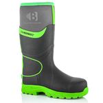 Buckbootz BBZ8000 GREY GREEN BUCKLER Hi VISABILITY FULL SAFETY WELLINGTON BOOT ANKLE PROTECTION & SUPPORT WATERPROOF METAL FREE (uk_footwear_size_system, adult, men, numeric, wide, numeric_8)