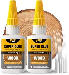 Wood Super Glue 60 Gram Clear Instant CA Glue for Woodworking Wooden Crafts Carpenters & Hobby Models, Heavy Duty Wood Furniture Repair for Chairs, Cabinets Strong All Purpose Cyanoacrylate Adhesive