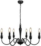 MRHYSWD Chandelier Black, 6 Bulb Pe