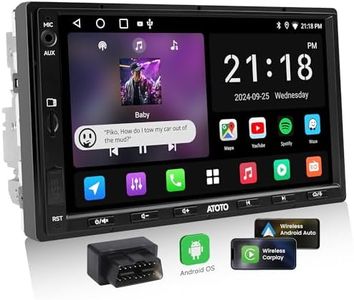 ATOTOEXCEL A5L 7in Android Double DIN Car Stereo, Wireless CarPlay&Android Auto Touchscreen Radio, WiFi/BT/USB Tethering, 24 Band EQ, AI Drivechat, OBD2 Scanner, DSP/GPS/AM/FM/LRV, 2G+32G